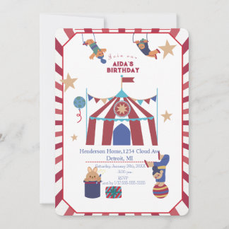 Circus Spectacular Birthday Invitation