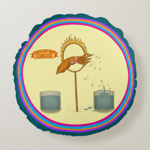 Circus squid round cushion