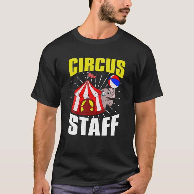 Circus Staff Cute Elephant Circus Event Carny Cost T-Shirt (Front)