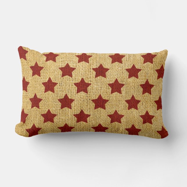 Circus Stars in Rustic Red Lumbar Cushion (Front)