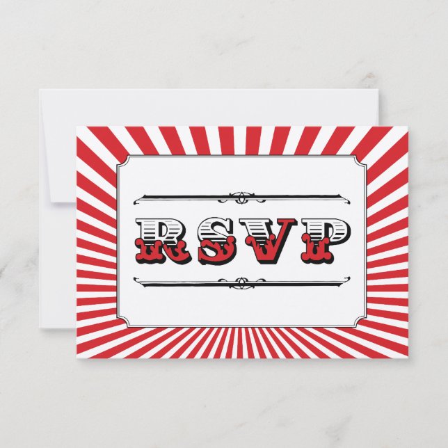 Circus Steampunk RSVP in Red Card (Front)