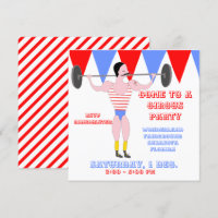 Circus Strong Man Red Circus Tent Stripe Party