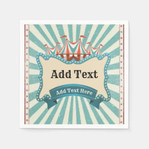 Circus Teal Red Tent Vintage Birthday Party Napki Napkin