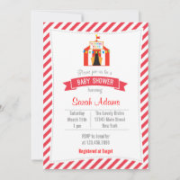 Circus Tent Baby Shower Invitation Red