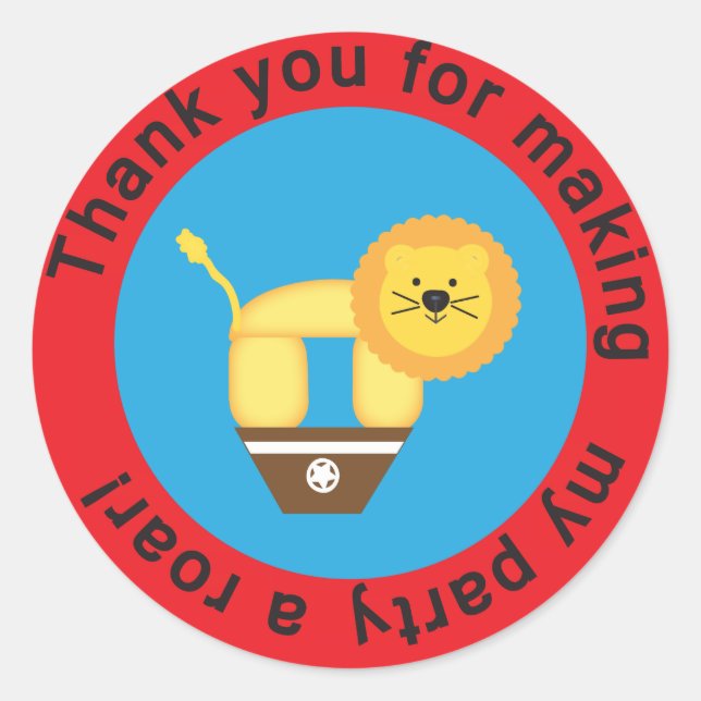 Circus Thank You Stickers (Front)