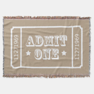 Circus Theatre Movie Ticket Admit One Throw Blanket