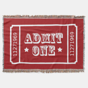 Circus Theatre Movie Ticket Admit One Throw Blanket
