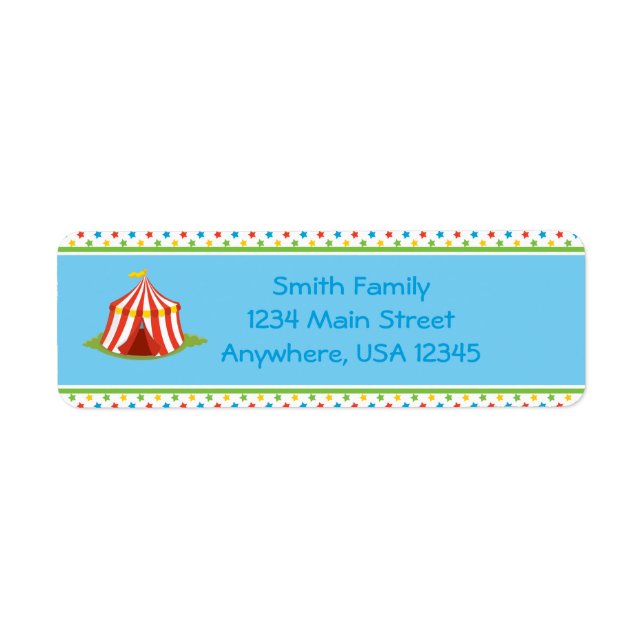 Circus Theme | Circus Tent |  Personalised (Front)