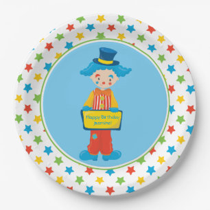 Circus Theme Clown Personalised Paper Plate