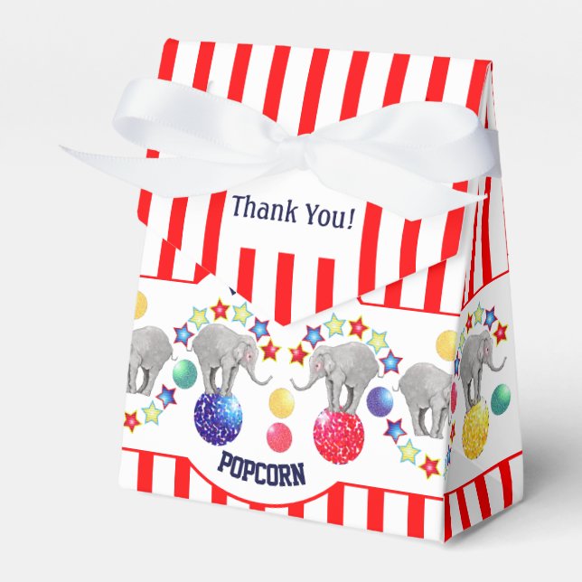 Circus Theme Gourmet Snack Party Favour Box (Front Side)