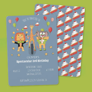 Circus Theme Kid Birthday Invitation