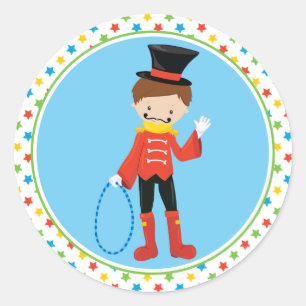 Circus Theme Ringmaster Classic Round Sticker
