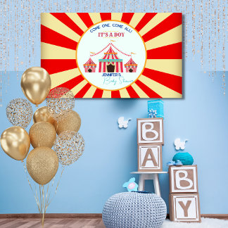 Circus Themed Baby Shower Party Banner