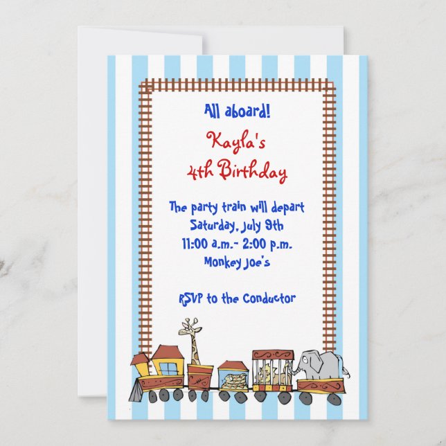 Circus Train Invitation (Front)