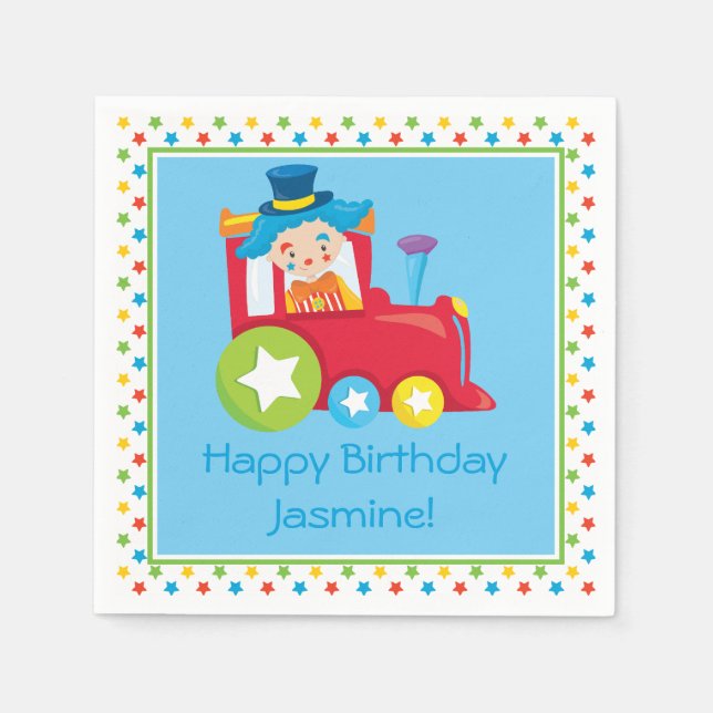 Circus Train | Personalised Napkin (Front)