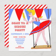 Circus Trapeze Artist Red Circus Tent Stripe Party