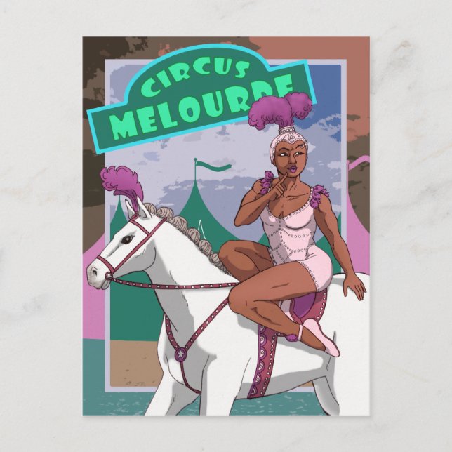 Circus Trick Rider Postcard (Front)