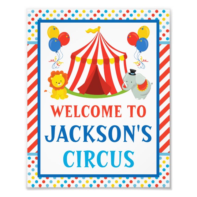 Circus Welcome Sign • 8 x 10 Print (Front)
