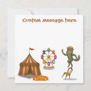 Circus wolf. Add your own message. Card