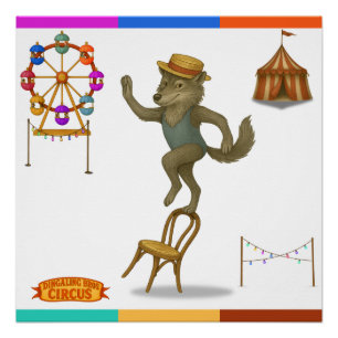 Circus wolf poster