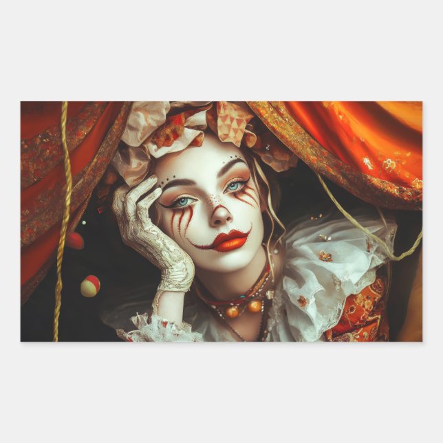Circus Woman Rectangular Sticker (Front)