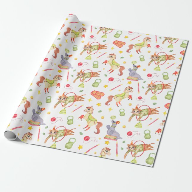 Circus Wrapping Paper (Unrolled)