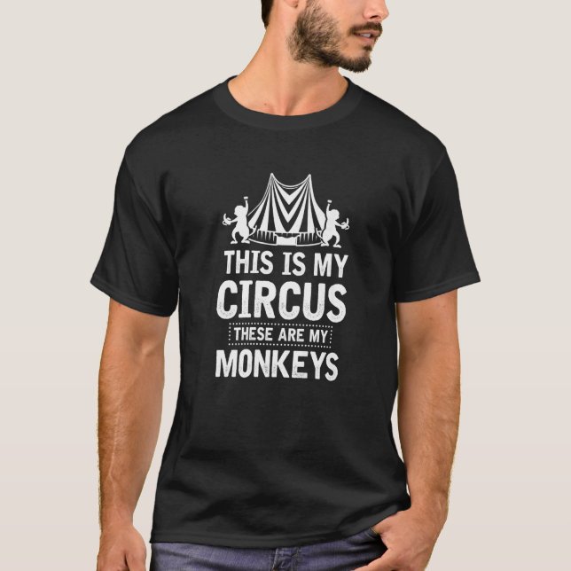 Circus Zoo Animal Monkey  Chimpanzee Monkey T-Shirt (Front)
