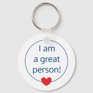 Cirle & Heart:  Self-affirming Key Ring