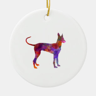Cirneco Dell Etna in watercolor Ceramic Tree Decoration