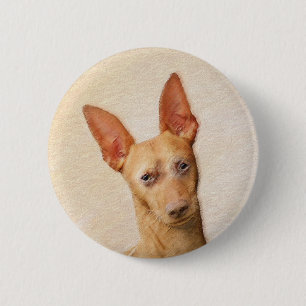 Cirneco dell’Etna Painting - Cute Original Dog Art 6 Cm Round Badge