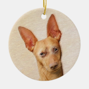 Cirneco dell’Etna Painting - Cute Original Dog Art Ceramic Tree Decoration