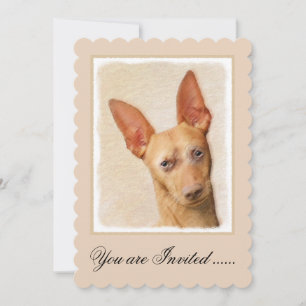 Cirneco dell’Etna Painting - Cute Original Dog Art Invitation