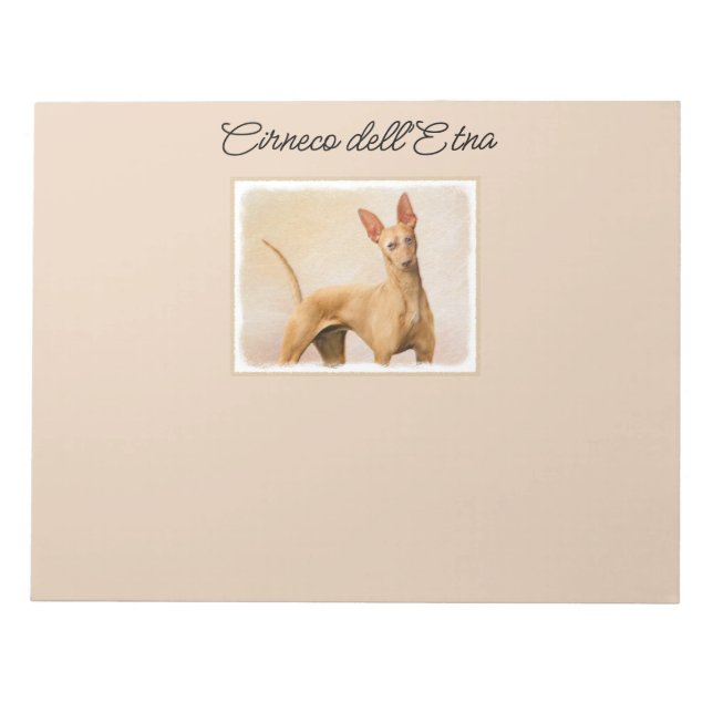 Cirneco dell’Etna Painting - Cute Original Dog Art Notepad (Front)