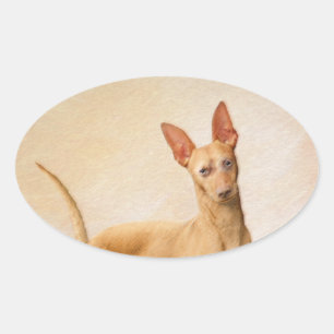 Cirneco dell’Etna Painting - Cute Original Dog Art Oval Sticker