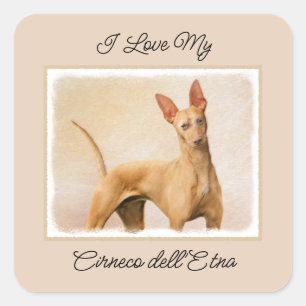 Cirneco dell’Etna Painting - Cute Original Dog Art Square Sticker