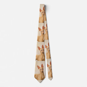 Cirneco dell’Etna Painting - Cute Original Dog Art Tie