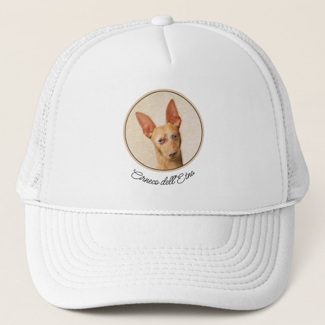 Cirneco dell’Etna Painting - Cute Original Dog Art Trucker Hat (Front)