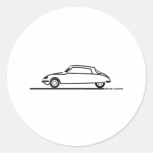 Ciroen DS 21 Pallas Classic Round Sticker