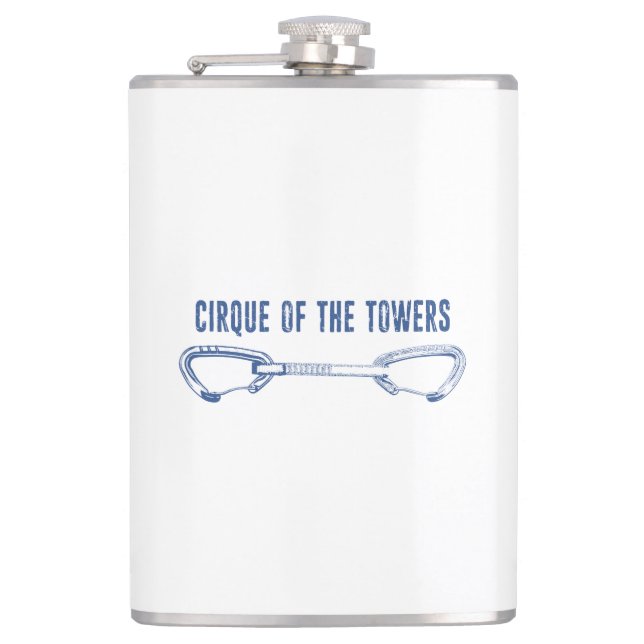 Cirque Of The Towers Climbing Quickdraw Hip Flask (Front)