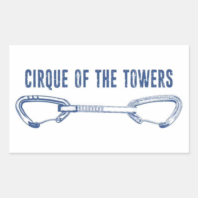 Cirque Of The Towers Climbing Quickdraw Rectangular Sticker (Front)