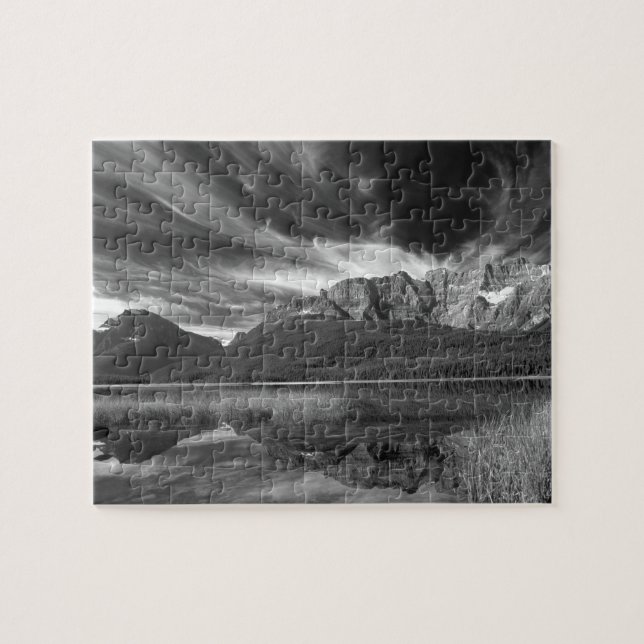 Cirrus clouds over Waterfowl Lake, Banff Jigsaw Puzzle (Horizontal)