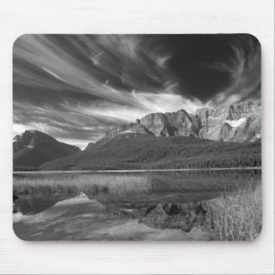 Cirrus clouds over Waterfowl Lake, Banff Mouse Pad