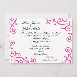 Cirrus Ivory (Magenta) Wedding Invitation