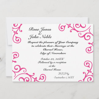 Cirrus Ivory (Magenta) Wedding Invitation