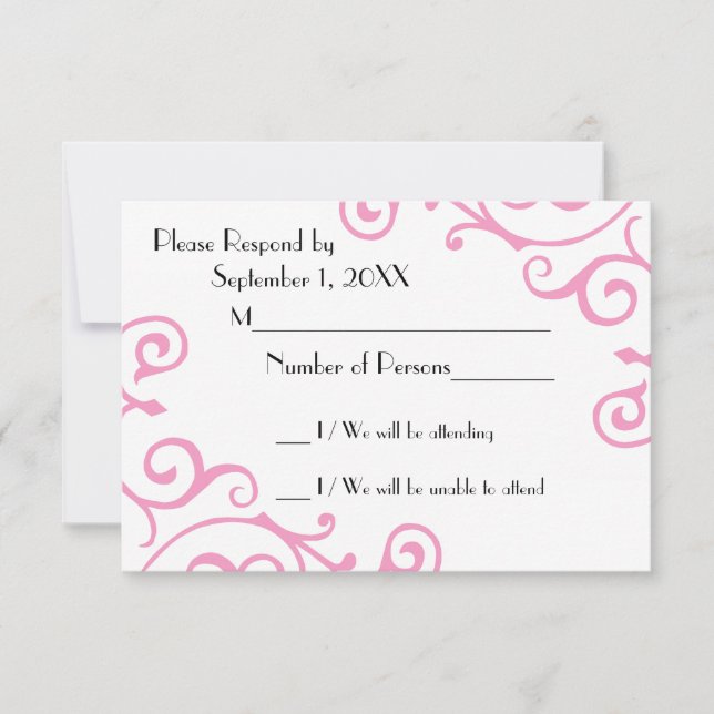Cirrus Ivory (Pink) RSVP Card (Front)