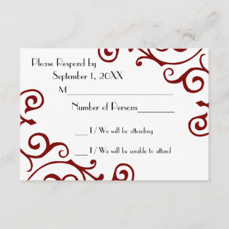 Cirrus Ivory (Red) RSVP Card