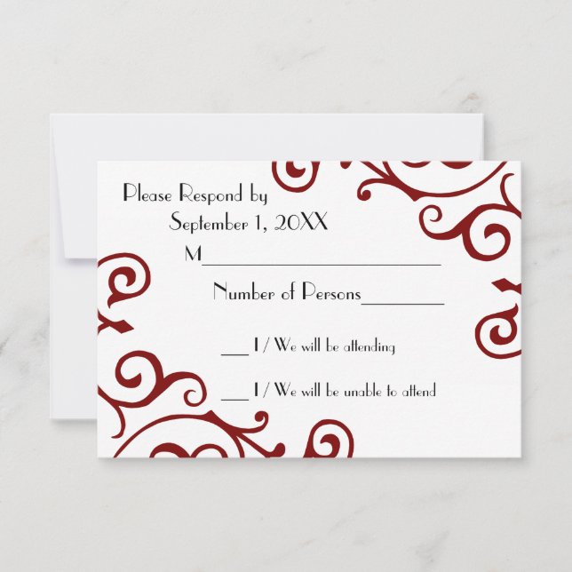Cirrus Ivory (Red) RSVP Card (Front)