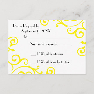 Cirrus Ivory (Yellow) RSVP Card