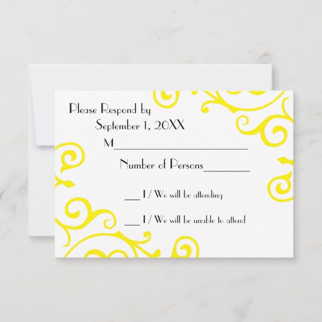 Cirrus Ivory (Yellow) RSVP Card (Front)