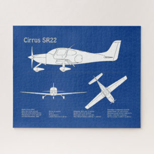 Cirrus SR22 - Aeroplane Blueprint Drawing Plans AB Jigsaw Puzzle